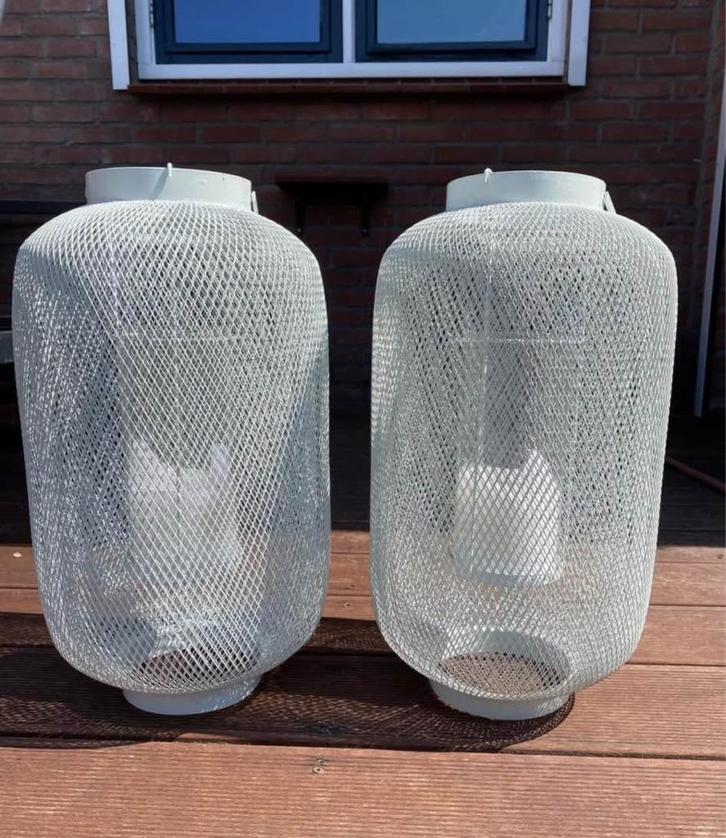 Luxe Windlichten, Huis en Inrichting, Woonaccessoires | Kandelaars en Kaarsen, Zo goed als nieuw, 25 tot 50 cm, Metaal, Wit, Ophalen of Verzenden