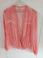 M superleuke openvallende blouse roze strook kant op de rug, Maat 38/40 (M), Nieuw, Ophalen of Verzenden, Roze