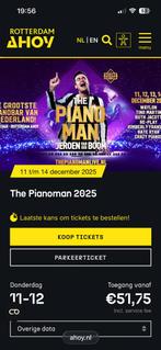 Pianoman Ahoy 11 december 2 tickets, Tickets en Kaartjes, Twee personen
