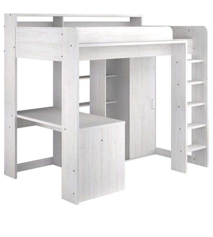 Hoogslaper Higher met bureau, kast & boekenkast, Huis en Inrichting, Slaapkamer | Stapelbedden en Hoogslapers, Gebruikt, Hoogslaper