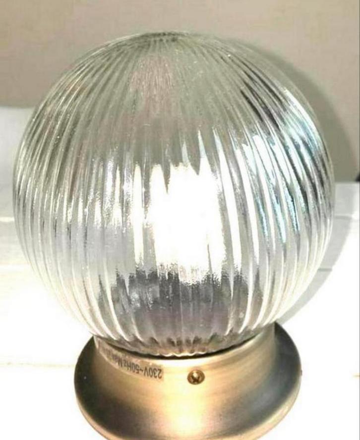 Glazen Plafonnière Bronskleurig, Huis en Inrichting, Lampen | Plafondlampen, Zo goed als nieuw, Glas, Ophalen of Verzenden