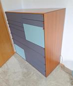 Design ladekast in blauw en kersenhout van B&B Italia, 100 tot 150 cm, 5 laden of meer, 100 tot 150 cm, Ophalen of Verzenden
