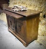 Antieke buffetkast / dressoir met houtsnijwerk, Ophalen, Gebruikt, 100 tot 150 cm, Eikenhout