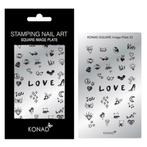 KONAD Square nail art sjablonen 03 met 34 ' LOVE ' nagelfig., Nieuw, Ophalen of Verzenden, Handen en Nagels, Toebehoren