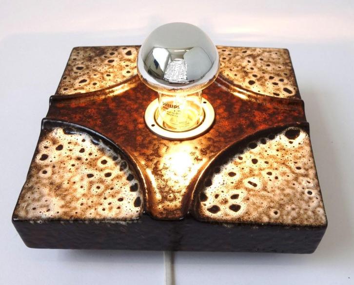 Vintage Fat Lava wandlamp keramiek PAN plafondlamp Space Age, Huis en Inrichting, Lampen | Wandlampen, Gebruikt, Ophalen of Verzenden