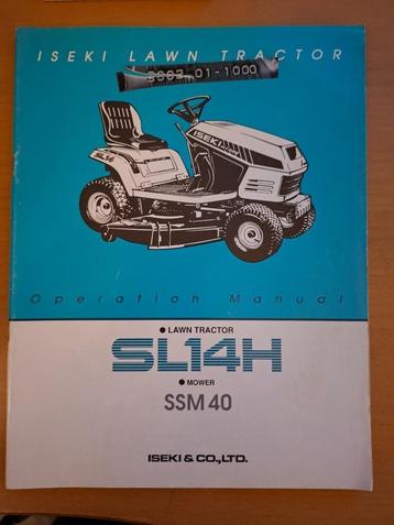 Bedieningshandleiding Iseki gazonmaaier trekker SL14H, SSM40 beschikbaar voor biedingen