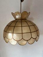 Vintage Capiz schelpen hanglamp – Ø 35 cm, Ophalen of Verzenden, Zo goed als nieuw, Metaal, Minder dan 50 cm