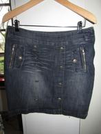 C1813 Ro-zu mt 40 rok denim spijkerrok military, Kleding | Dames, Maat 38/40 (M), Zo goed als nieuw, Boven de knie, Ro-zu