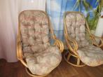 2 bamboe draaistoelen, Ophalen, Gebruikt, Stof, Twee