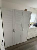 Kledingkast wit met louvre deuren, Ophalen, Met deur(en), Gebruikt, 200 cm of meer
