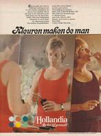 Retro reclame 1973 Hollandia heren ondergoed rood & bruin, Verzenden, Overige typen