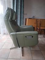 Electrische Leren Sta-op fauteuil S-100 Eucalyptus 3 motor, Huis en Inrichting, Stoelen, Ophalen, Gebruikt, Overige kleuren, Leer
