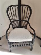 Zwarte rotan stoel, Huis en Inrichting, Stoelen, Ophalen, Zwart, Eén