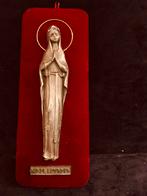 Maria lourdes wandplaquette fluweel  tin Maria uit Lourdes, Ophalen of Verzenden, Zo goed als nieuw