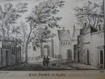 Gravure Koepoort te Leiden in 1620, Rademaker, 1725  beschikbaar voor biedingen