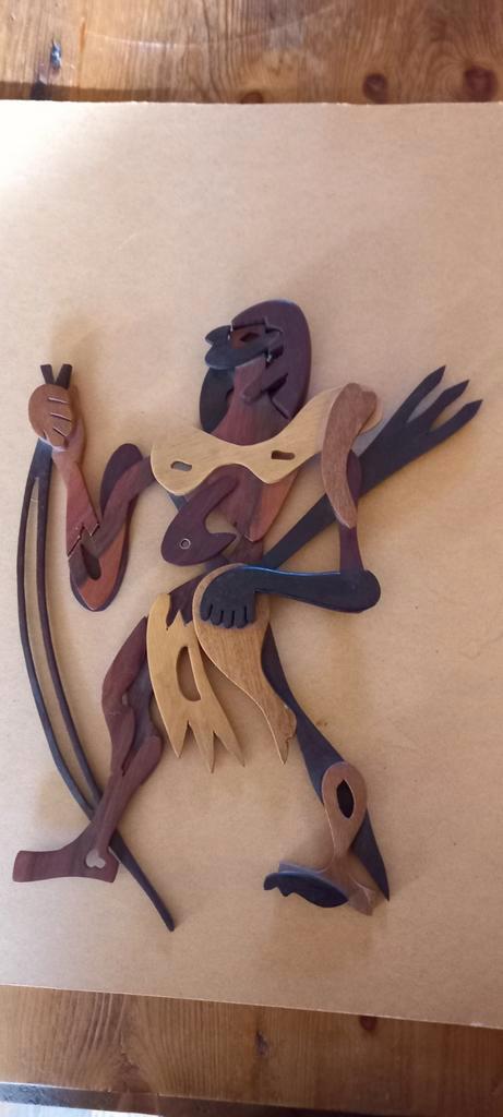 Houten krijger uit Suriname, Antiek en Kunst, Kunst | Beelden en Houtsnijwerken, Ophalen of Verzenden