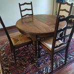 Eethoek/eettafel rond met 4 stoelen, Ophalen, Gebruikt, 4 tot 6 stoelen