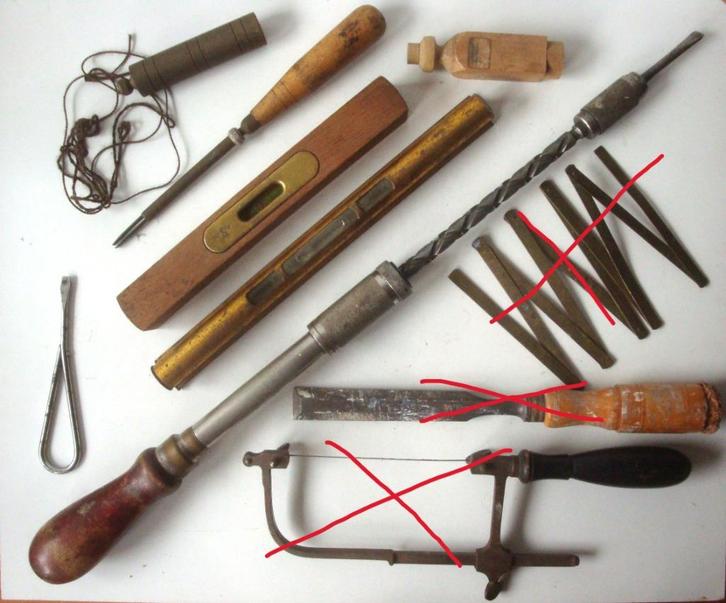 Antiek gereedschap, zie de 2 foto's: waterpassen, sleutels.., Antiek en Kunst, Antiek | Gereedschap en Instrumenten, Ophalen of Verzenden