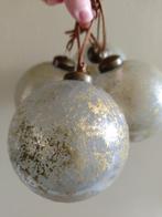 te koop 4 x semi tranparante brons kerstbal van glas 7,5 cm, Ophalen, Zo goed als nieuw