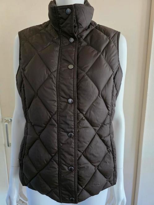 Lands’End donzen bodywarmer mt S M dons bruin, Kleding | Dames, Bodywarmers, Zo goed als nieuw, Maat 38/40 (M), Bruin, Ophalen of Verzenden