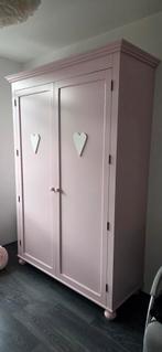 Brocante Kledingkast & Commode Set - Baby/Tienerkamer, Huis en Inrichting, Kasten | Kledingkasten, Ophalen, 100 tot 150 cm, Met hangruimte