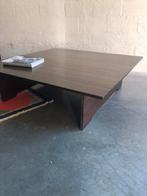Vintage Brutalist landelijke wengé salontafel, Huis en Inrichting, Tafels | Salontafels, Ophalen, Gebruikt, 100 tot 150 cm, 50 tot 100 cm