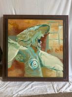 Schilderij met ijzeren frame, Antiek en Kunst, Kunst | Schilderijen | Klassiek, Ophalen