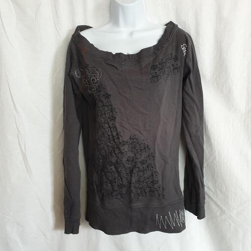 Grappige stoere grijze trui. Mt m. Merk Soupisok, Kleding | Dames, Truien en Vesten, Zo goed als nieuw, Maat 38/40 (M), Grijs