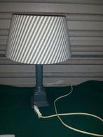 Tafellamp met groene voet van aardewerk en gestreepte grijs, Ophalen of Verzenden, 'T Olde Gre-j, Info@toldegrej.nl, Endepoelstraat 20f Didam