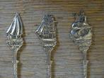6x Theelepeltje, D.E. Zeilschepen, verzilverd, gaaf, Ophalen of Verzenden