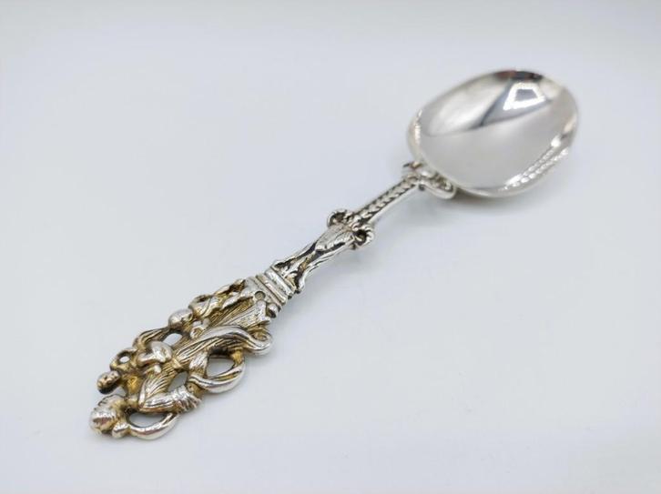 Zilveren gelegenheidslepel, A. de Haas, Sneek, 1883, Antiek en Kunst, Antiek | Goud en Zilver, Zilver, Verzenden