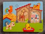 Geluidenpuzzel boerderij, Haba, Kinderen en Baby's, Speelgoed | Kinderpuzzels, Ophalen of Verzenden, Gebruikt