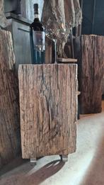 Meerpaal bijzettafel met retro vintage wieltjes, Huis en Inrichting, Ophalen, Minder dan 55 cm, Zo goed als nieuw, 60 cm of meer