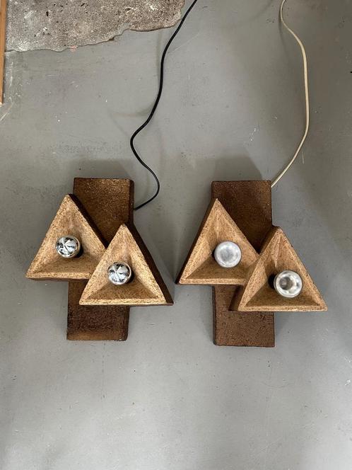 Mid century, brutalist wandlampen keramiek, Antiek en Kunst, Antiek | Lampen, Ophalen