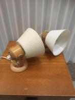 2  Zweedse wandlampjes jaren 70., Huis en Inrichting, Lampen | Wandlampen, Ophalen of Verzenden, Hout