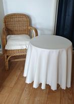 Vintage rotan koffietafeltje en stoel, Ophalen, Gebruikt, Rond, Hout
