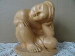Vintage houten Boeddhabeeld Thailand 15cm citroenhout 1980, Ophalen of Verzenden, Zo goed als nieuw, Nvt, Nvt