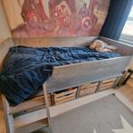 Steigerhouten kinderbed met opberg kratten, Ophalen, Zo goed als nieuw, 180 cm of meer, 85 tot 100 cm