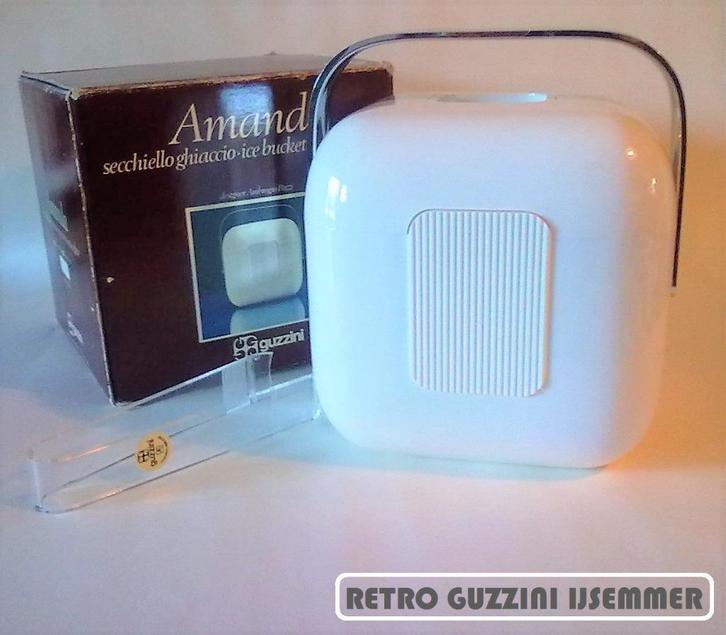 retro vintage design Guzzini ijsemmer Amanda nieuw wit, Verzamelen, Retro, Huis en Inrichting, Ophalen of Verzenden