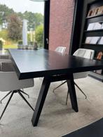 Linteloo Design eettafel, massief eiken, zwart, zgan, Ophalen, Eikenhout, 200 cm of meer, 50 tot 100 cm