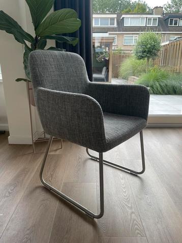 4 eetkamerstoelen - stof grijs gemêleerd beschikbaar voor biedingen
