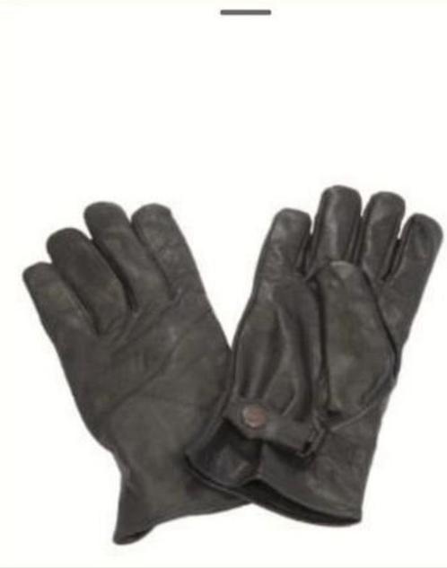 Lederen handschoen model "duits" met drukknop, Verzamelen, Militaria | Algemeen, Ophalen of Verzenden