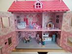 Poppenhuizen  Playwood poppenhuis wit/roze incl meubels enz., Kinderen en Baby's, Speelgoed | Poppenhuizen, Ophalen of Verzenden