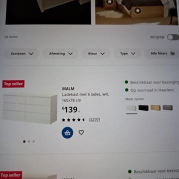 IKEA ladenkast malm - afbeelding 2