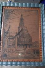 Alkmaar Waaggebouw Kaasmarkt oude tekening in lijst, Ophalen of Verzenden