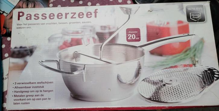 Passeerzeef - Nieuw in doos!, Huis en Inrichting, Keuken | Keukenbenodigdheden, Nieuw, Ophalen of Verzenden