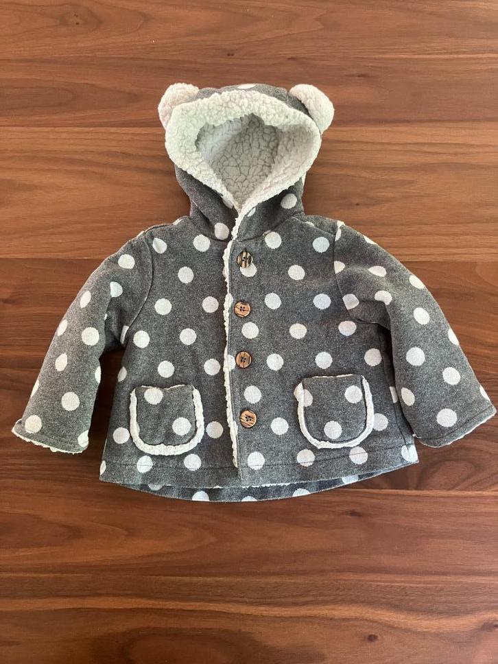 Leuke grijze winter jas – baby maat 68 – met oortjes, Kinderen en Baby's, Babykleding | Maat 68, Gebruikt, Jongetje of Meisje