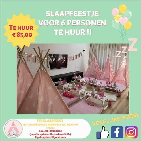 ‼️TE HUUR tipi slaapfeestje 6 personen (€85)‼️, Kinderen en Baby's, Speelgoed | Speeltenten, Nieuw, Ophalen