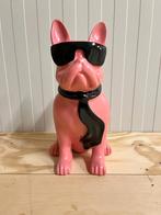 Roze bulldog beeld met zonnebril en das nieuw, Ophalen, Nieuw, Dier