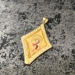 14k gouden hanger heilige maria kruis jezus, Ophalen of Verzenden, Zo goed als nieuw, Goud, Kruis of Symbool